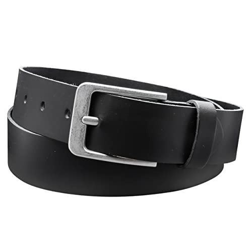 Vascavi Ledergürtel, 4 cm breit, Echtes Leder, Unisex Gürtel für Damen und Herren, MADE IN GERMANY, AM56-SL-Schwarz-100 von Vascavi