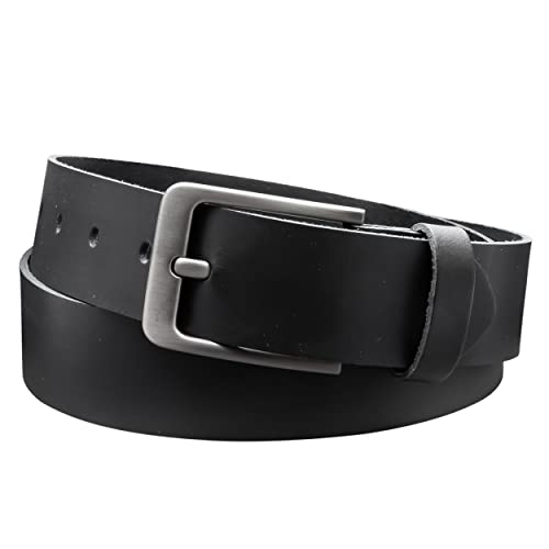 Vascavi Ledergürtel, 4 cm breit, Echtes Leder, Unisex Gürtel für Damen und Herren, MADE IN GERMANY, AM565-SL-Schwarz-105 von Vascavi