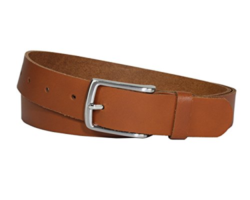 Vascavi Ledergürtel echt Leder, 3 cm breit und ca. 0.25 cm stark, Gürtel, Anzugsgürtel, Hüftgürtel, Jeansgürtel, Made in Germany (85 cm Gesamtlänge 95 cm, Cognac) von Vascavi