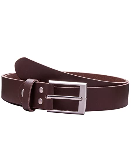 Vascavi Ledergürtel echt Leder, 3 cm breit und ca. 0.25 cm stark, Gürtel, Hüftgürtel, Jeansgürtel, Made in Germany (115 cm Gesamtlänge 125 cm, Dunkelbraun) von Vascavi
