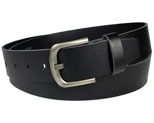 Vascavi Ledergürtel echt Leder Gürtel Damen Herren Jeansgürtel schwarz | 4 cm breit und 0.3 cm stark | Made in Germany real leather men belt unisex (105 cm Gesamtlänge 120 cm) von Vascavi