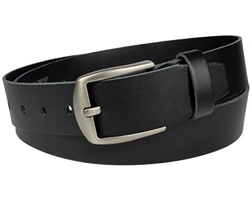 Vascavi Ledergürtel echt Leder Gürtel Damen schwarz Herren Jeansgürtel | 4 cm breit und 0.3 cm stark | Made in Germany real leather men belt unisex (100 cm Gesamtlänge 115 cm) von Vascavi