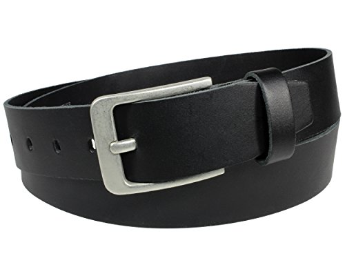 Vascavi Ledergürtel echt Leder Gürtel Herren Damen schwarz Jeansgürtel | 4 cm breit und 0.3 cm stark | Made in Germany real leather men belt unisex (100 cm Gesamtlänge 115 cm) von Vascavi