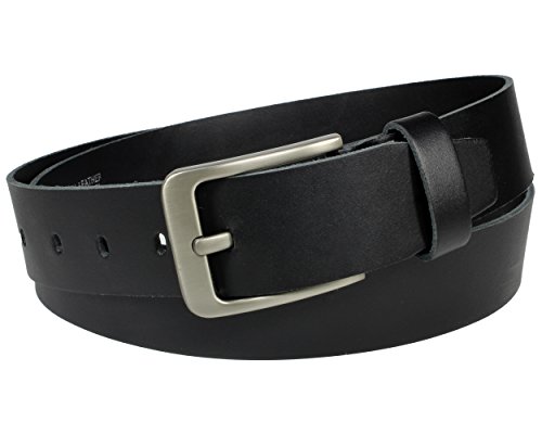 Vascavi Ledergürtel echt Leder Gürtel Herren schwarz Damen Jeansgürtel | 4 cm breit und 0.3 cm stark | Made in Germany real leather men belt unisex (95 cm Gesamtlänge 110 cm) von Vascavi