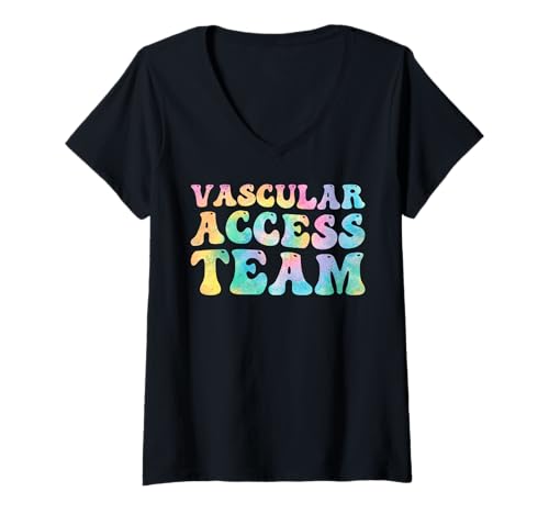 Damen Vaskular Access Team Nursing RN Nurse Appreciation Groovy T-Shirt mit V-Ausschnitt Damen Vaskular Access Team Nursing RN Nurse Appreciation Groovy T-Shirt mit V-Ausschnitt von Vascular Access Nurse Team Apparel For Women