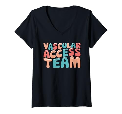 Damen Vascular Access Team Pastell Buchstaben Gesundheitswesen T-Shirt mit V-Ausschnitt Damen Vascular Access Team Pastell Buchstaben Gesundheitswesen T-Shirt mit V-Ausschnitt von Vascular Access Team Pflegepersonal Zusammenhalt