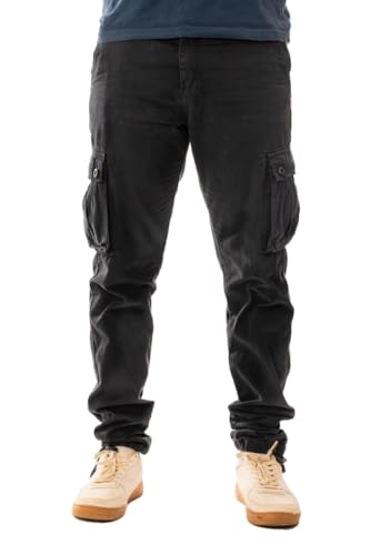 Herren Cargohose Strapazierfähige Arbeitshose für Herren mit 6 Taschen Loose Fit Herren Arbeitshose Camping Wanderhose Farbe: Navy, Größe: 34 von Vasego