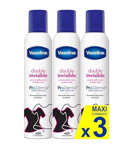 Vaseline Double Invisible Anti-Transpirant für Damen 250 ml | 48h Sweat Protection & Long-lasting Freshness 3er Pack von Vaseline