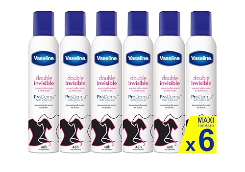 Vaseline Double Invisible Anti-Transpirant für Damen 250 ml | 48h Sweat Protection & Long-lasting Freshness 6er Pack von Vaseline