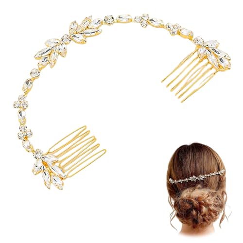 1 Stück Braut Hochzeit Tiara Krone Einfachheit Kristall-Stirnband Haarschmuck Damen Haarschmuck Hochzeit Brautschmuck Haare für Geburtstags Hochzeit Abschlussball Prinzessinnenpartys Frauen von Vasemele
