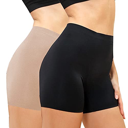 Vaslanda Nahtlose Anti-Scheuer-Shorts für Frauen, Sicherheitsslip, Unterkleid, Bauch, glatt, atmungsaktiv, Boyshort - - Mittel von Vaslanda