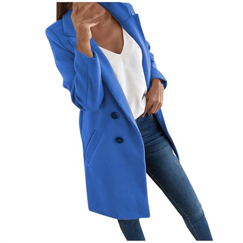 Vasreyy Damen Strickjacke Lang Elegant Einfarbig Vorne Offen Coatigan Revers Knopfleiste Jacke Leicht Cardigan Winter Pullover Langarm Warm Strickmantel Verkaufsstand von Vasreyy