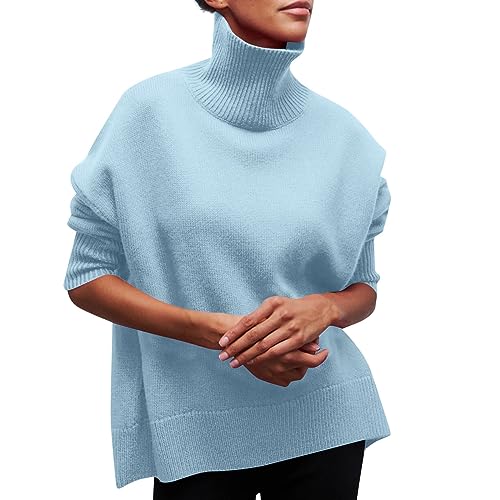 Vasreyy Elegantes Outfit Damen komplett Pullover Winter Oberteil Glitzer elegant festlich Hawaii Hemd Sommer Outfits 3D Langarmshirt Weiß(M, Light Blue) von Vasreyy