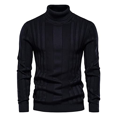 Vasreyy Pullover Herren Winter Pulli Herren Pullover Herren Warm Rollkragenpullover Einfarbig Langarm Rollkragen Pullover Winter Turtleneck Strickpullover Basic Feinstrick Sweater Casual Pulli von Vasreyy