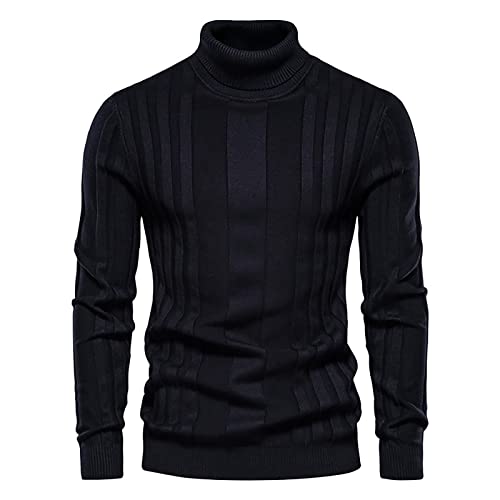 Vasreyy Pullover Herren Winter Pulli Warm Rollkragenpullover Einfarbig Langarm Rollkragen Turtleneck Strickpullover Basic Feinstrick Sweater Casual von Vasreyy