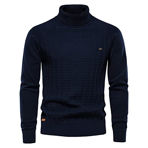 Vasreyy Pullover Herren Winter Ugly Christmas Sweater Herren Hoodie Herren Pullover Winter Einfarbig Rollkragenpullover Rollkragen Pullover Turtleneck Strickpullover Feinstrick Sweater Pulli von Vasreyy