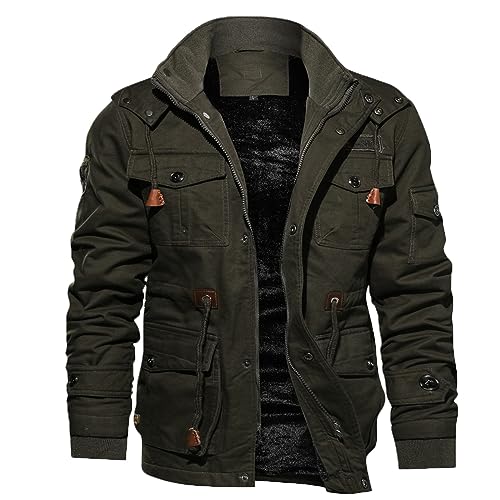 Vasreyy jacke herren vintage jacke winter parka jacke herren hoodie jacke herren Herren Jacke Übergangsjacke Schwarzer Mantel Herren Weihnachtsmann Mantel Herren Übergangsjacke Herren (XL, Grün) von Vasreyy