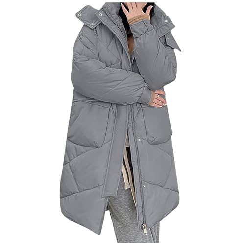 Windbreaker Damen Wasserdicht Mantel Schwarz Trachtenjackestrickjacke Frauen Oversize Einfarbig Langarm Fellkapuze Stepp Jacke Mit ReißVerschlüSse Herbst Winter Warm KnöPfe Winddicht Mantel Cardigan von Vasreyy