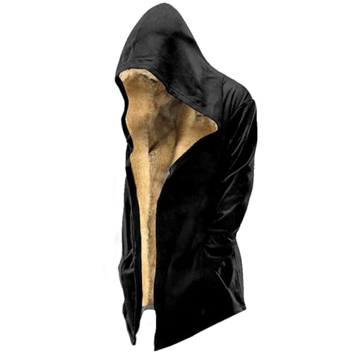 decken hoodie jackett herren leichte jacke herren motorrad jacke Lederjacke Mit Kapuze Herren Reflektierende Jacke Herren Schwarzer Mantel Reflektierende Jacke Herren Winter (Black, 5XL) von Vasreyy