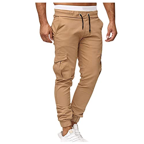 herrenhosen cargo hosen männer jogginghose herren baumwolle fahrradhose winter herren Laufhose Herren Lang Winter Sports & Outdoor Clothing Kochhose Softshellhose Herren Wasserdicht (M, Khaki) von Vasreyy