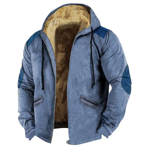 lederpflege jacke blend jacke herren stehkragen pullover herren winterjacke wasserdicht herren Feuerwehr Pullover Herren Vespa Jacke Herrenpullover Modern Holzfäller Jacke Herren (Blue, XXL) von Vasreyy