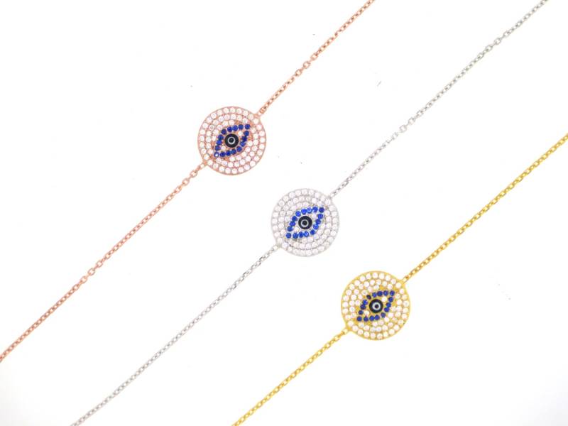 Evil Eye Disc Armband von VassariBoutique