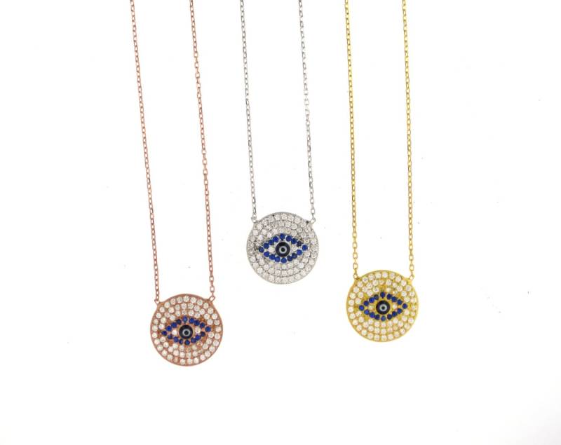 Evil Eye Disc Halskette von VassariBoutique