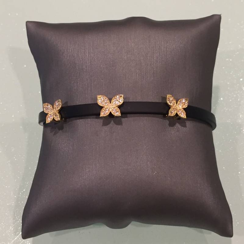 Leder Schmetterling Armband - Gold von VassariBoutique