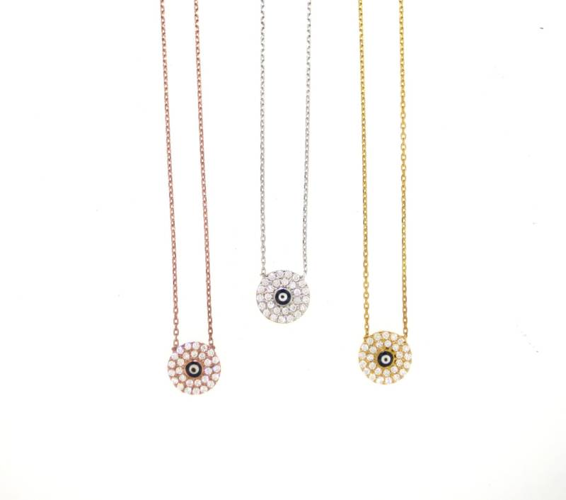 Mini Evil Eye Disc Halskette von VassariBoutique