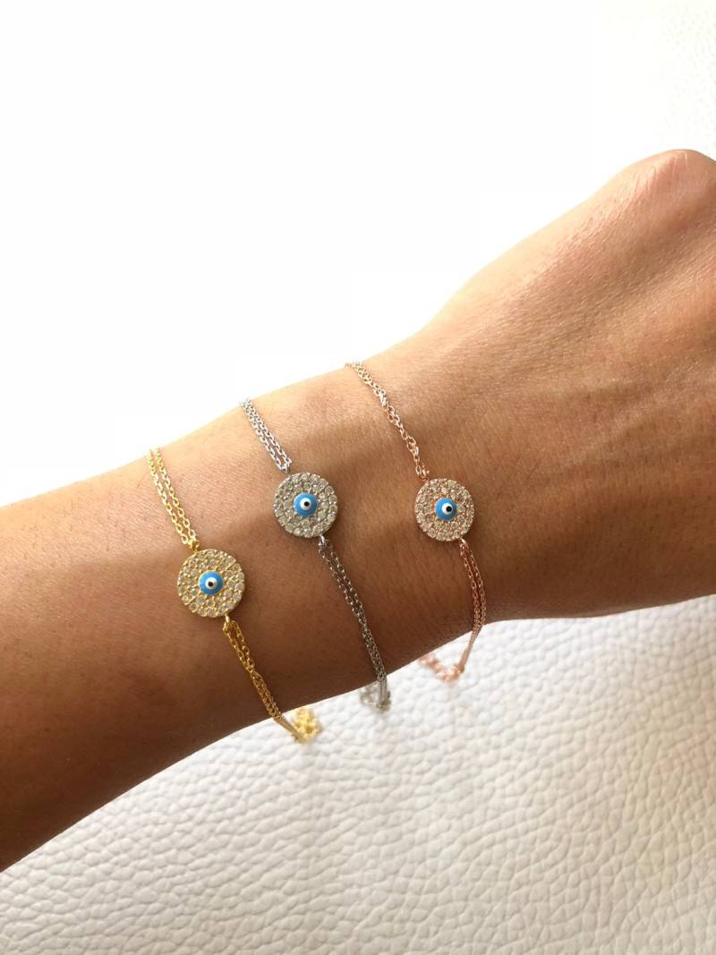 Mini Evil Eye Scheiben Armband von VassariBoutique