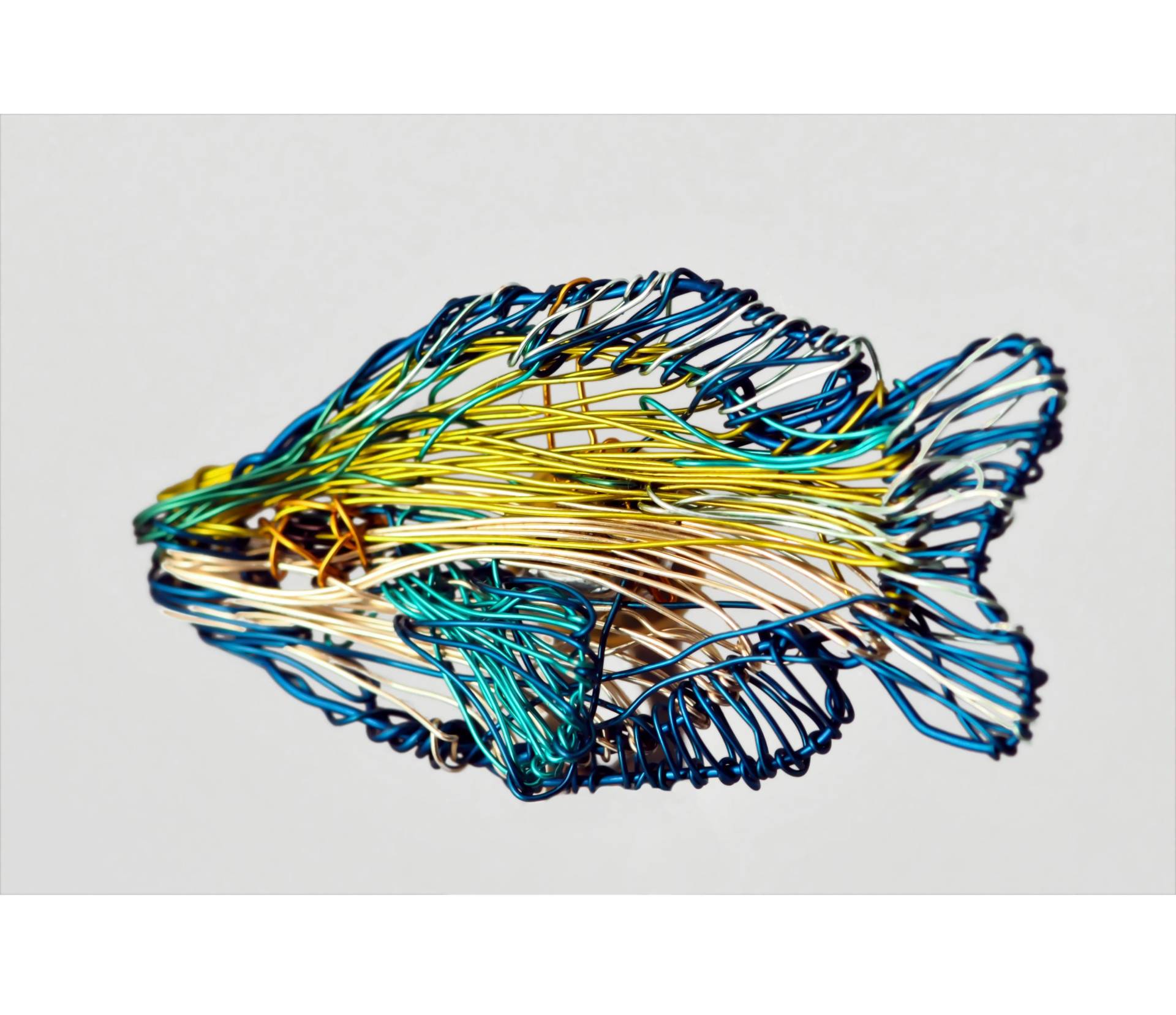 Wire Fisch Brosche Handgemachtes Kupfer & Silber Ocean Schmuck von VassilikiMikropoulou