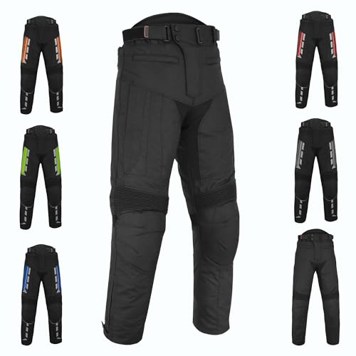 Motorradhose für Herren mit Protektoren Bikerhose Textiles Cordura Wasserdicht mit Schutz an Hüften und Knien - CE-zertifizierte Rüstung Zertifizierte Rüstung, Schwarz , XL von Vaster Moto