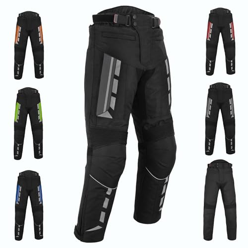 Motorradhose für Herren mit Protektoren Bikerhose Textiles Cordura Wasserdicht mit Schutz an Hüften und Knien - CE-zertifizierte Rüstung Zertifizierte Rüstung, grau, M von Vaster Moto