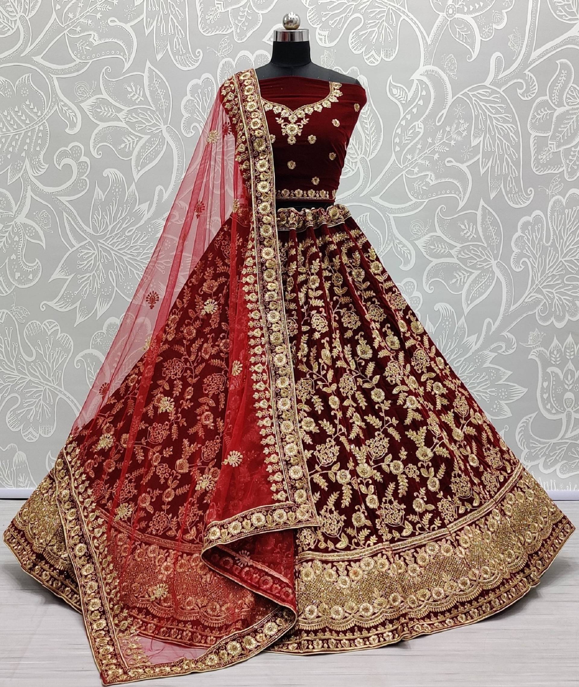 Maroon Color Work Braut Lehengacholi, Hochzeit Chaniya Choli, Handarbeit Lehenga Choli Für Frauen, Hochzeit Dulhan, Verlobung von Vastrawear18