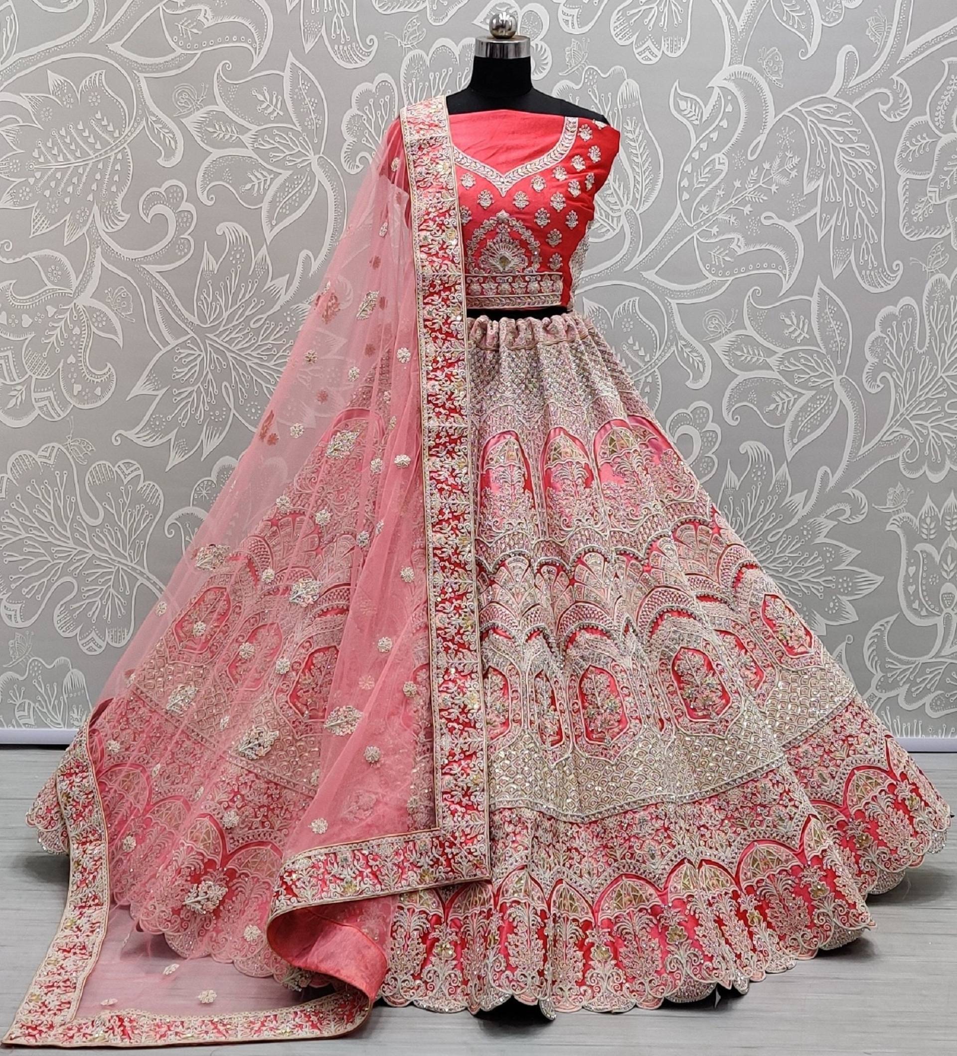 Schwere Arbeit Rosa Farbe Braut Lehengacholi, Hochzeit Chaniya Choli , Handarbeit Lehenga Für Frauen, Ehe Dulhan von Vastrawear18