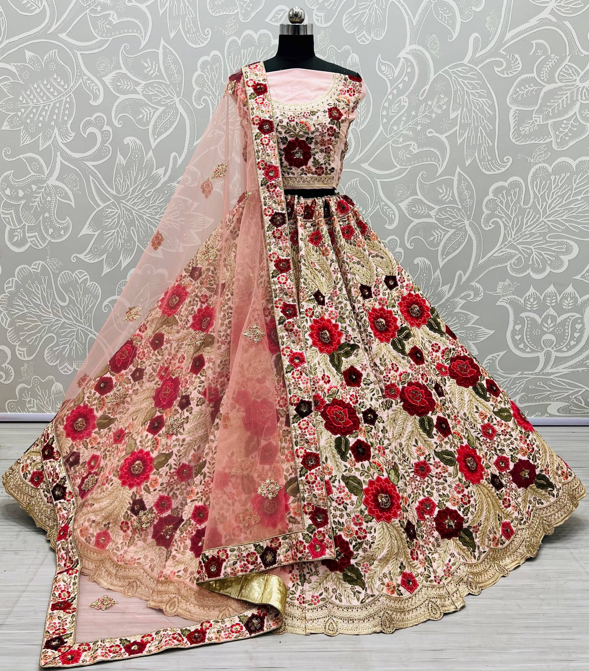 Slub Seide Lehenga Rosa Choli Für Frauen Ready To Wear Custom Size Work Brautjungfern Designer Hochzeit Röcke Usa Uk Kanada von Vastrawear18