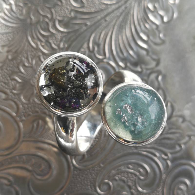 Verstellbarer Pyrit Glimmer Doppelkristall Ring Boho Edelstein Schmuck von VasyaBoutique