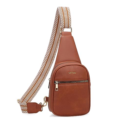 VATAN Kleine Schultertasche Damen Crossbody Bauchtaschen Leder Crossbody Taschen für Frauen, C-braun, Bauchtasche Umhängetaschen Damen Trendy von Vatan