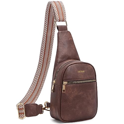 VATAN Kleine Schultertasche Damen Crossbody Bauchtaschen Leder Crossbody Taschen für Frauen, C-dark brown, Bauchtasche Umhängetaschen Damen Trendy von Vatan