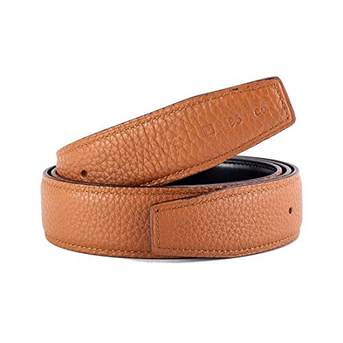 Vatee's Damen/Herren Echtleder-Ersatz-Gürtelriemen ohne Schnalle 32mm breit 105cm lang Erde Gelb von Vatee's