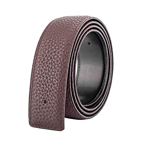 Vatee's Damen/Herren Echtleder-Ersatz-Gürtelriemen ohne Schnalle 32mm breit 110cm lang Braun von Vatee's
