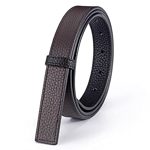 Vatee's Damen Reversible Echtleder Ersatzgurt ohne Schnalle 25mm breit Verstellbar 105cm lang Schwarz/Braun von Vatee's