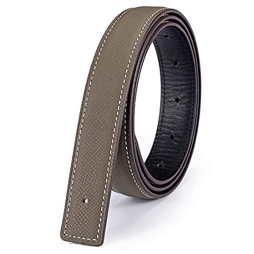 Vatee's Damen Reversible Echtleder Ersatzgurt ohne Schnalle 25mm breit Verstellbar 105cm lang Schwarz/Khaki von Vatee's