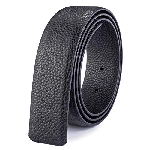 Vatee's Wendbares Echtleder für Männer/Frauen ohne Gürtelschnalle 34mm Breit 105cm Lang Schwarz von Vatee's