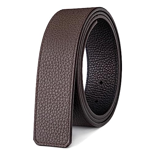 Vatee's Wendbare Echtledergürtel für Männer/Frauen Ersatzgurt ohne Schnalle 38mm breit 100cm lang Schwarz & Braun von Vatee's