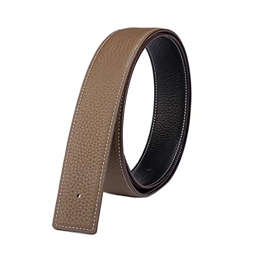 Vatee's Wendbare Echtledergürtel für Männer/Frauen Ersatzgurt ohne Schnalle 38mm breit 100cm lang Schwarz & Khaki von Vatee's