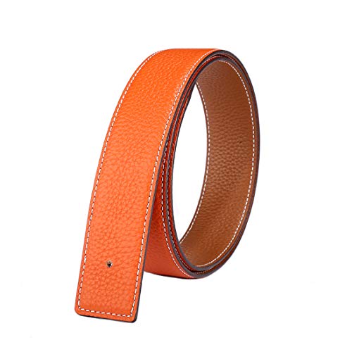 Vatee's Wendbare Echtledergürtel für Männer/Frauen Ersatzgurt ohne Schnalle 38mm breit 115cm lang Erde Gelb & Orange von Vatee's