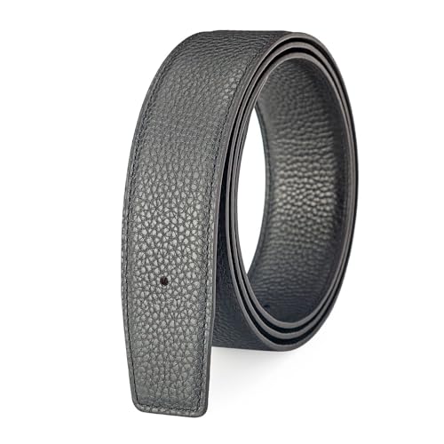 Vatee's Wendbares Echtleder für Männer/Frauen ohne Gürtelschnalle 38mm Breit 115cm Lang Schwarz von Vatee's