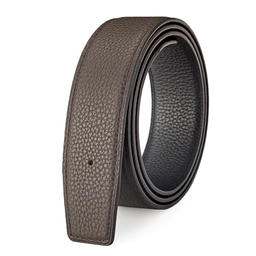 Vatee's Wendbares Echtleder für Männer/Frauen ohne Gürtelschnalle 38mm Breit 120cm Lang Schwarz & Braun von Vatee's