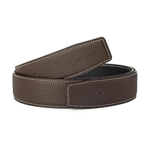 Vatee's Wendbares Echtleder für Männer/Frauen ohne Gürtelschnalle 38mm Breit 125cm Lang Schwarz & Braun von Vatee's